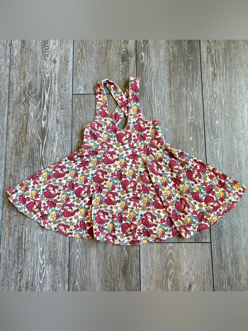 Boutique Handmade Disney Little Mermaid Ariel Twirl Tunic Girls Size 3T